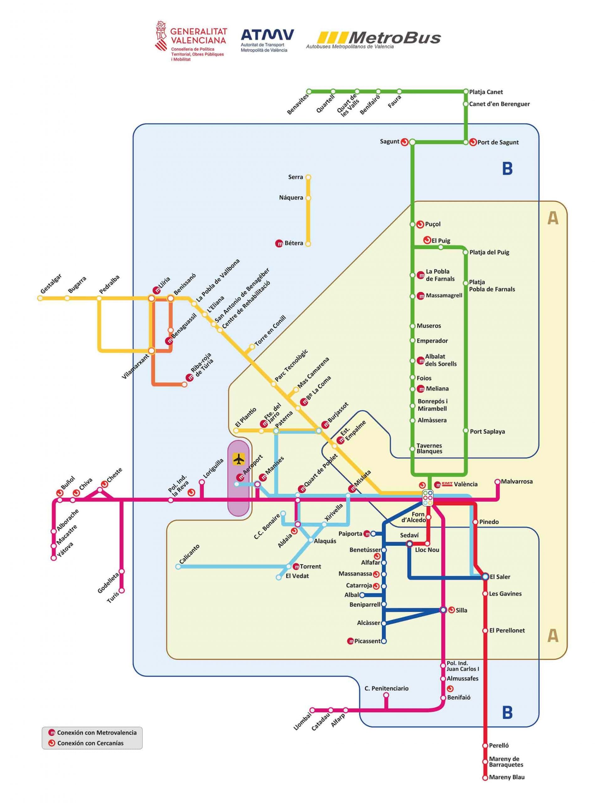 Valencia Bus Map 2022 Valencian