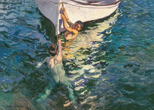 28.El bote blanco sorolla reproductions