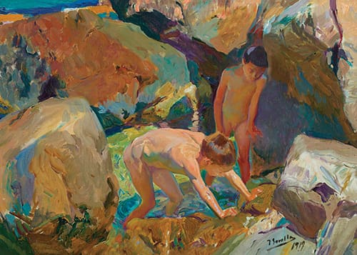 52.Niños buscando mariscos sorolla reproductions